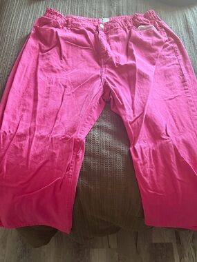 Plus Size 2XL Retired Shiny By Nature Pink Straight Leg Jeans